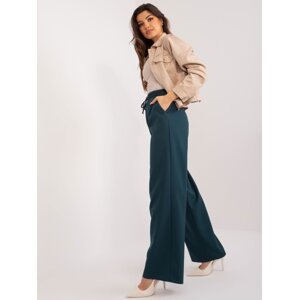 Women's navy fabric trousers with pockets