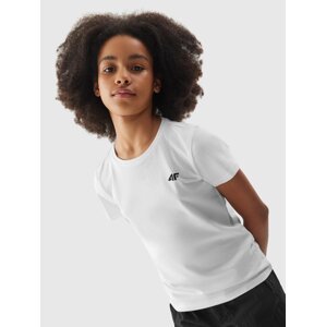 Girls' smooth T-shirt 4F - white