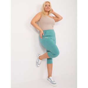 Mint 3/4 oversized pants with elastic waistband