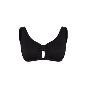 Trendyol Curve Black Knot Detailed Textured Bikini Top