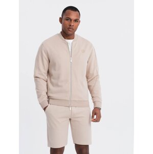 Ombre Men's jacquard knit jacket + shorts set