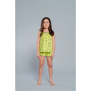 Madeira girls' pyjamas with wide straps, shorts - lime print