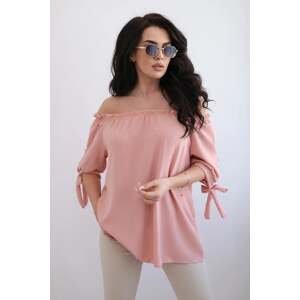 Spanish blouse with a tie on the sleeve powder pink