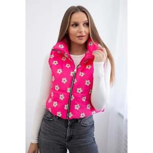 Vest with small fuchsia flowers