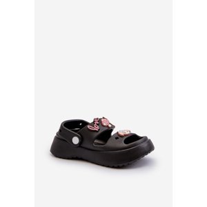 Lightweight children's foam sandals with embellishments, Black Ifraga