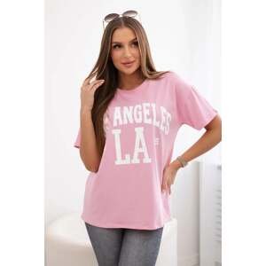 Cotton blouse with print LA pink