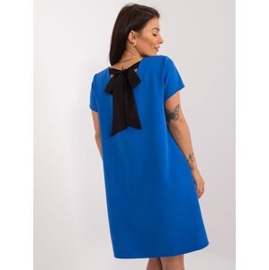 Navy blue cocktail dress with a tie at the back