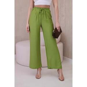 Wide viscose trousers olive