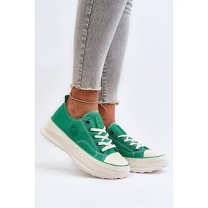 Women's sneakers on a massive Big Star Green sole