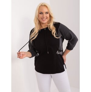 Black women's plus size blouse with 3/4 sleeves