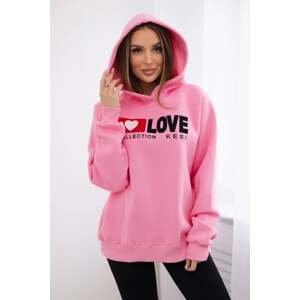 Cotton insulated hoodie light pink