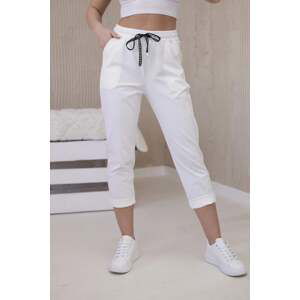 New Punto trousers with ecru waist tie