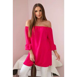 Spanish blouse with ruffles on the sleeve fuchsia