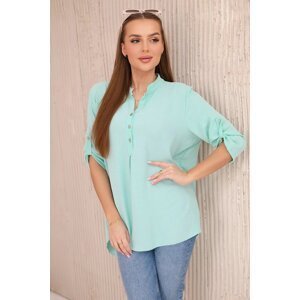 Blouse with a longer back mint