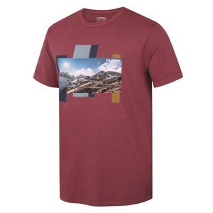 Men's cotton T-shirt HUSKY Tee Skyline M burgundy