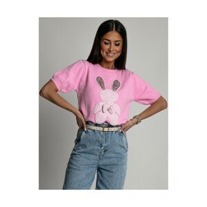 Pink women's bunny sweater