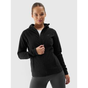 Women's regular fleece with a 4F hood - black