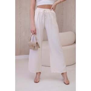 Viscose wide trousers in light beige color