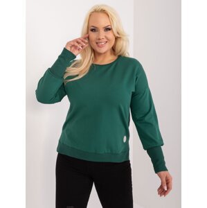 Dark green asymmetrical cotton blouse in a larger size