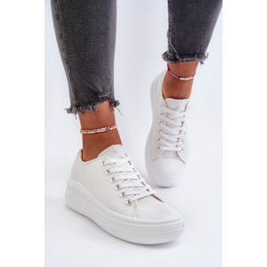 Women's sneakers on a solid platform, white Amyete