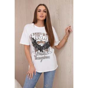 Chicago Eagles Combed Cotton Blouse White+Silver