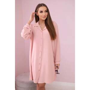 Long shirt with powder pink viscose