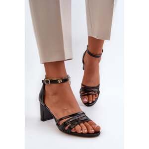 Black Enitia High Heeled Sandals with Straps