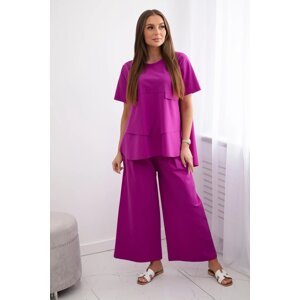 Set of new blouses punto + trousers dark purple