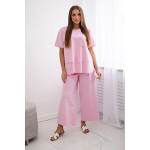 Set of new punto blouse + trousers light pink