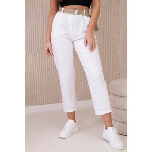 Wide-waisted trousers white