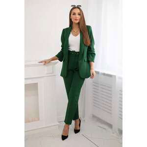 Elegant dark green jacket and trouser set