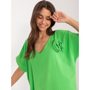 Light green oversize blouse with flower