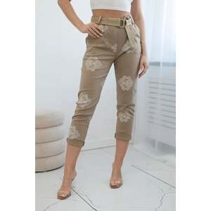 Printed Viscose Camel Trousers