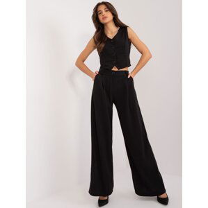 Black elegant set with wide trousers RUE PARIS