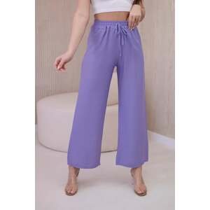 Viscose wide trousers in purple color