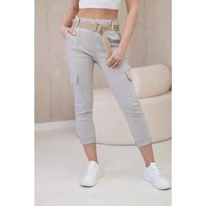 Cargo trousers with belt beige