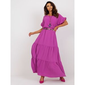Purple flared skirt with ruffles