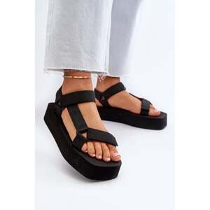Women's platform sandals black Edireda