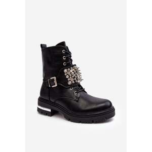 Women's insulated ankle boots decorated with black Lennen