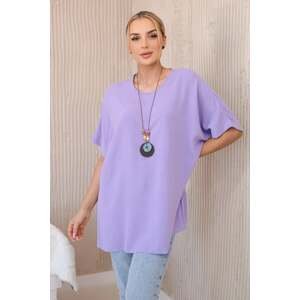 Oversized blouse with pendant light purple