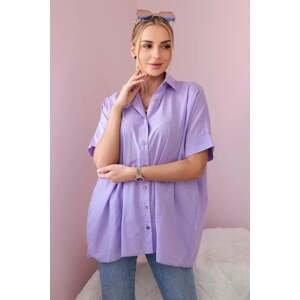Short sleeve cotton shirt purple