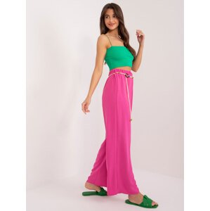 Fuchsia trousers made of straight fabric