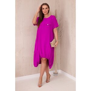Oversized dress with pockets dark purple