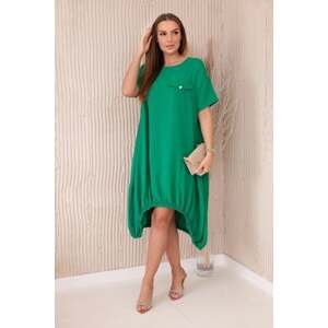 Oversized dress with green pockets
