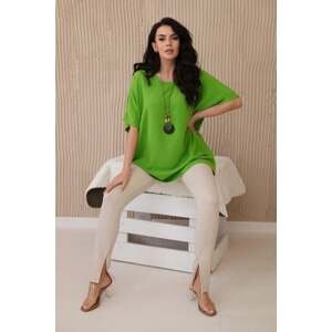 Oversized blouse with pendant light green color