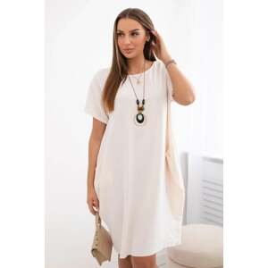 Dress with pockets and pendant light beige
