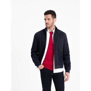 Ombre Men's quilted bagged jacket - navy blue