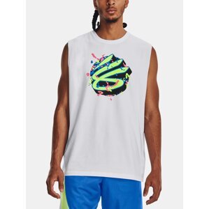 Under Armour Tank Top Curry SLVS Tee-WHT - Men's
