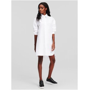 White women's shirt dress KARL LAGERFELD Ikonik Rhinestone - Women