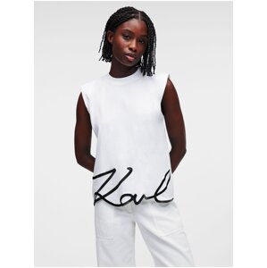 Women's White Top KARL LAGERFELD Karl Signature Tank Top - Women